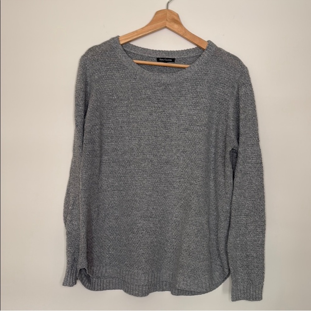 Pink Clover Heathered Gray Sweater